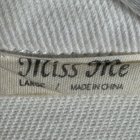 Miss Me Oversized Denim Shirt Jacket Blue White Colorblock Chest Pockets - Picture 5 of 5